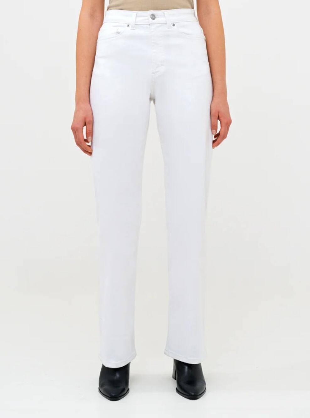 FRENCH CONNECTION Womens Straight Leg Jeans 30 US 10 White Denim Stretch NWOT